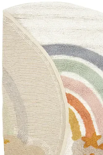 Cool Cotton Крем Детский Ковер Машинная Стирка Нескользящая Основа Мягкий Круглый Детский Ковер-Крем 1 - 4