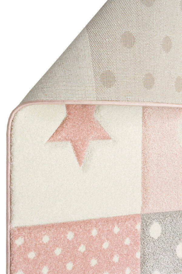 Cool Kids 05 Grey Pink Children's Room Rug Anti-Dust Soft Textured Baby Room Rug - 9