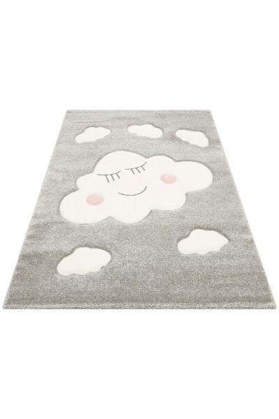 Cool Kids 09 Grey Kids Room Rug Anti-Dust Soft Textured Baby Room Rug - 23