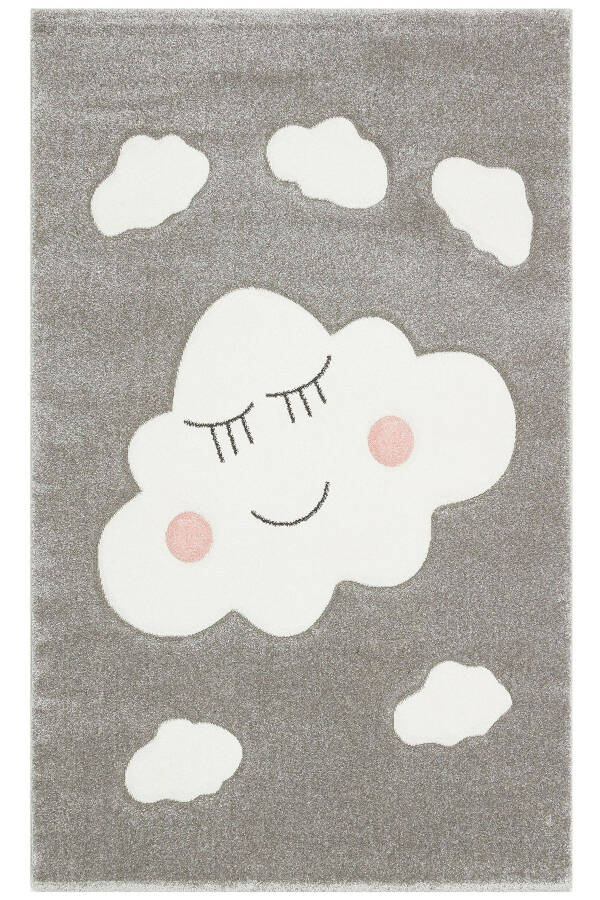 Cool Kids 09 Grey Kids Room Rug Anti-Dust Soft Textured Baby Room Rug - 16