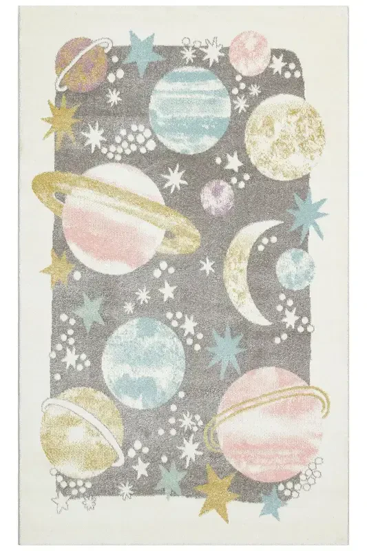 Cool Kids 23 Pastel Çocuk Odası Halısı Hav Toz Vermez Yumuşak Dokulu Bebek Odası Halısı-Pastel 3 - 2