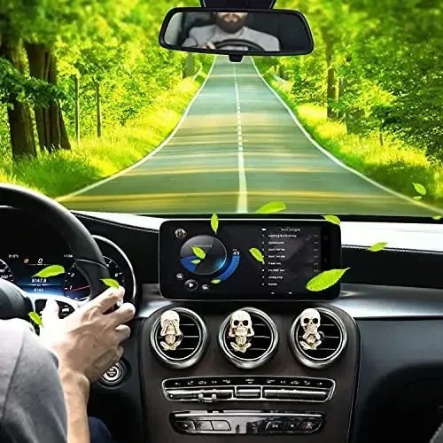 Cool Skull Car Decor for Truck Air Fresheners Vent Clips Cars Scent Freshener Things Goth Automotive Interior Aesthetic Halloween Decorations Mens Accessories Funny Christmas Gifts for Women Men - 5