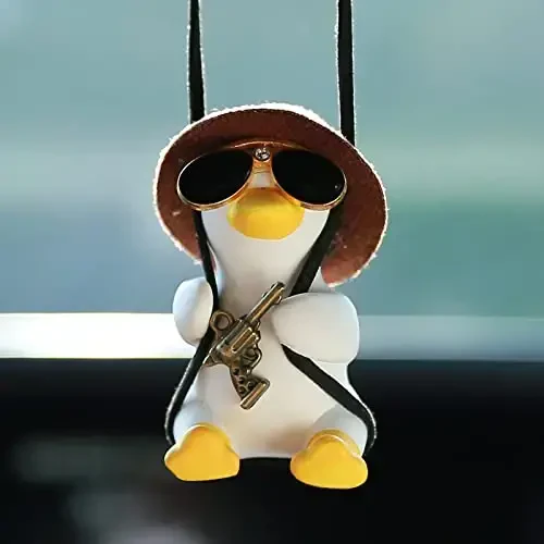 Cool Swinging Duck Car Hanging Ornament, Pendant Interior Rearview Mirror Decoration and Car Rear View Mirrior Hanging Accessories - 1