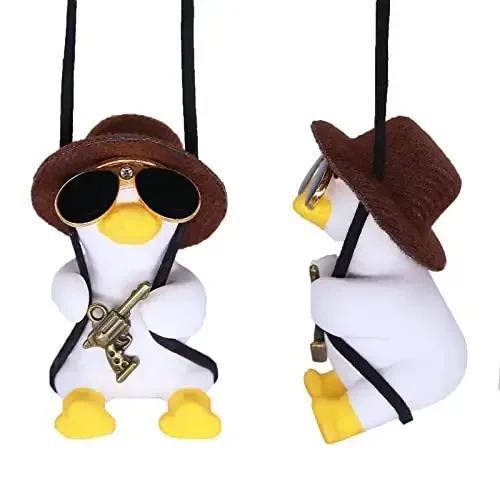 Cool Swinging Duck Car Hanging Ornament, Pendant Interior Rearview Mirror Decoration and Car Rear View Mirrior Hanging Accessories - 3