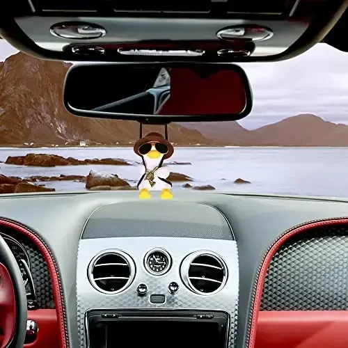 Cool Swinging Duck Car Hanging Ornament, Pendant Interior Rearview Mirror Decoration and Car Rear View Mirrior Hanging Accessories - 5