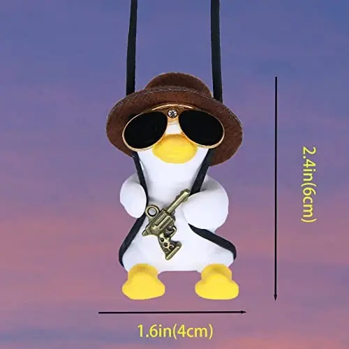 Cool Swinging Duck Car Hanging Ornament, Pendant Interior Rearview Mirror Decoration and Car Rear View Mirrior Hanging Accessories - 4