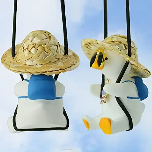 Cool Swinging Duck Car Hanging Ornament, Pendant Interior Rearview Mirror Decoration and Car Rear View Mirrior Hanging Accessories - 2