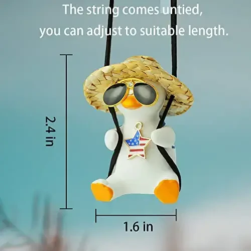 Cool Swinging Duck Car Hanging Ornament, Pendant Interior Rearview Mirror Decoration and Car Rear View Mirrior Hanging Accessories - 3