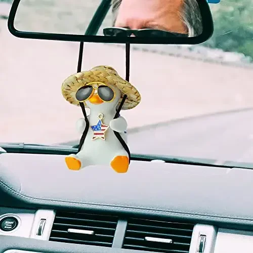 Cool Swinging Duck Car Hanging Ornament, Pendant Interior Rearview Mirror Decoration and Car Rear View Mirrior Hanging Accessories - 6