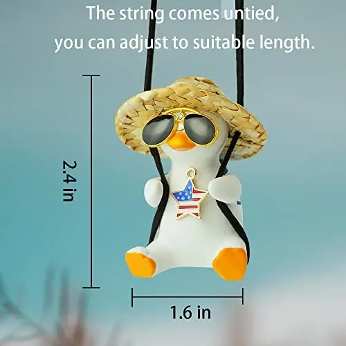 Cool Swinging Duck Car Hanging Ornament, Pendant Interior Rearview Mirror Decoration and Car Rear View Mirrior Hanging Accessories - 3