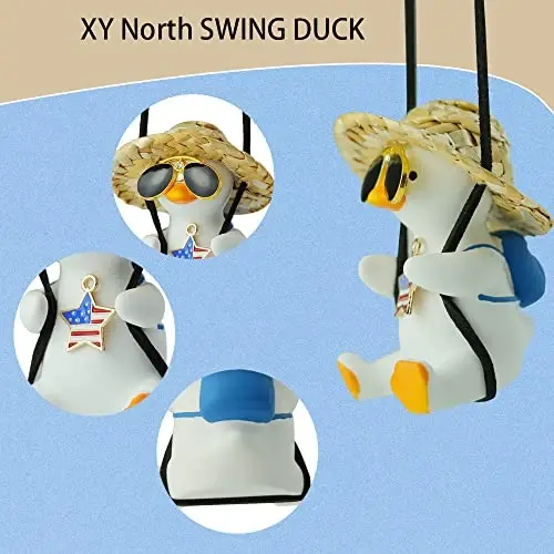 Cool Swinging Duck Car Hanging Ornament, Pendant Interior Rearview Mirror Decoration and Car Rear View Mirrior Hanging Accessories - 4