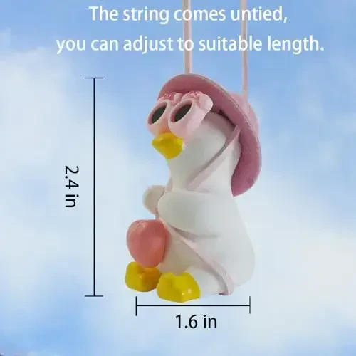 Cool Swinging Duck Car Hanging Ornament, Pendant Interior Rearview Mirror Decoration and Car Rear View Mirrior Hanging Accessories - 2