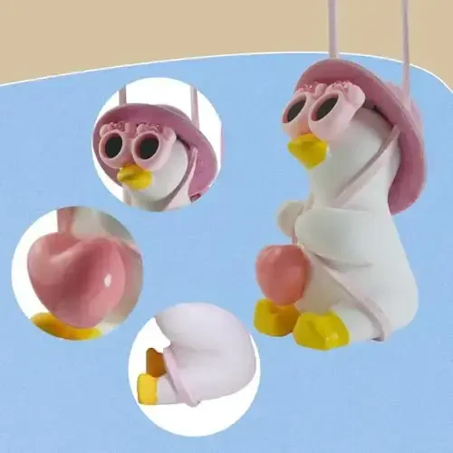 Cool Swinging Duck Car Hanging Ornament, Pendant Interior Rearview Mirror Decoration and Car Rear View Mirrior Hanging Accessories - 4