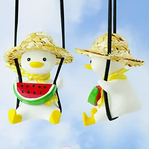 Cool Swinging Duck Car Hanging Ornament, Pendant Interior Rearview Mirror Decoration and Car Rear View Mirrior Hanging Accessories - COOL (1)