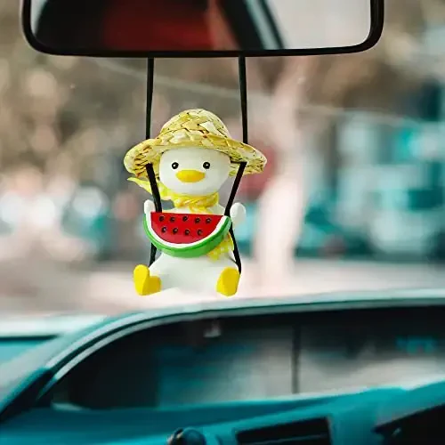 Cool Swinging Duck Car Hanging Ornament, Pendant Interior Rearview Mirror Decoration and Car Rear View Mirrior Hanging Accessories - 6