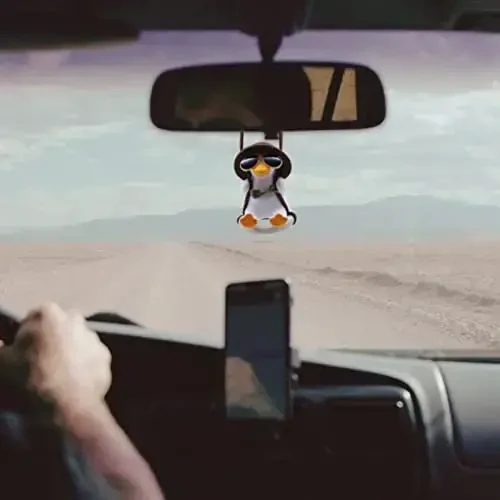 Cool Swinging Duck Car Hanging Ornament, Pendant Interior Rearview Mirror Decoration and Car Rear View Mirrior Hanging Accessories - 4