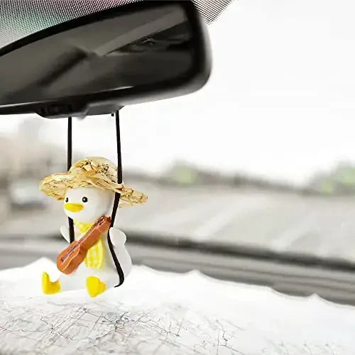 Cool Swinging Duck Car Hanging Ornament, Pendant Interior Rearview Mirror Decoration and Car Rear View Mirrior Hanging Accessories - 5