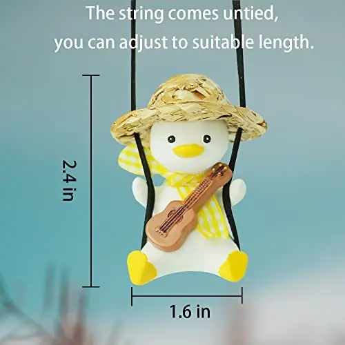 Cool Swinging Duck Car Hanging Ornament, Pendant Interior Rearview Mirror Decoration and Car Rear View Mirrior Hanging Accessories - 3