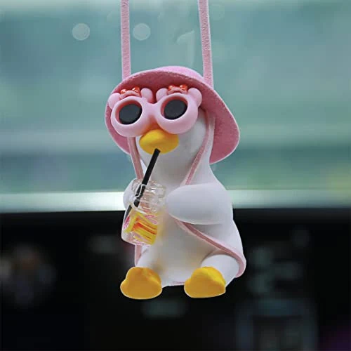 Cool Swinging Duck Car Hanging Ornament, Pendant Interior Rearview Mirror Decoration and Car Rear View Mirrior Hanging Accessories - Cool