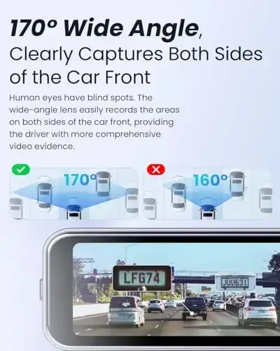 COOLCRAZY Dash Cam 4K Front, Built-in WiFi GPS Dash Camera for Cars, 3.2” IPS Screen Dashcam with App Control, Free 32G Card, 170°Wide Angle, 24H ParkingMode, WDR, Night Vision, G-Sensor - 3
