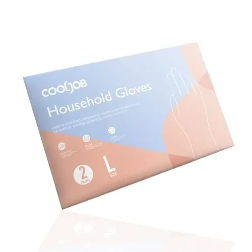 COOLJOB 2 Pairs Thickened Rubber Gloves with Cotton Lining & Non-slip Grip, Colorful Household Long Lasting Dishwashing Gloves for Kitchen & Bathroom Cleaning, Orange & Blue, Large - 6