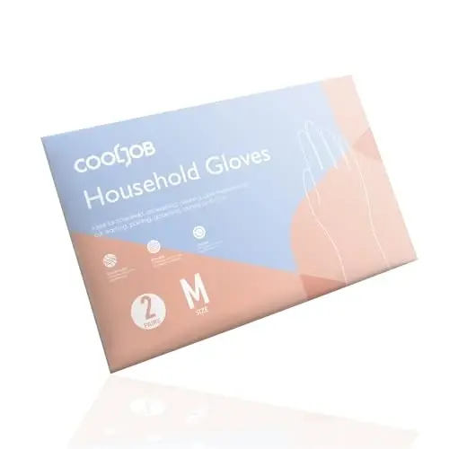 COOLJOB 2 Pairs Thickened Rubber Gloves with Cotton Lining & Non-slip Grip, Colorful Household Long Lasting Dishwashing Gloves for Kitchen & Bathroom Cleaning, Orange & Blue, Medium - 6