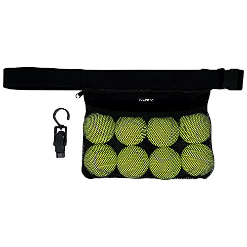 CoolNES - Ball Holder for Pickleball Tennis Golf - Adjustable waist with Towel Hook Peg Accessories Space - 1