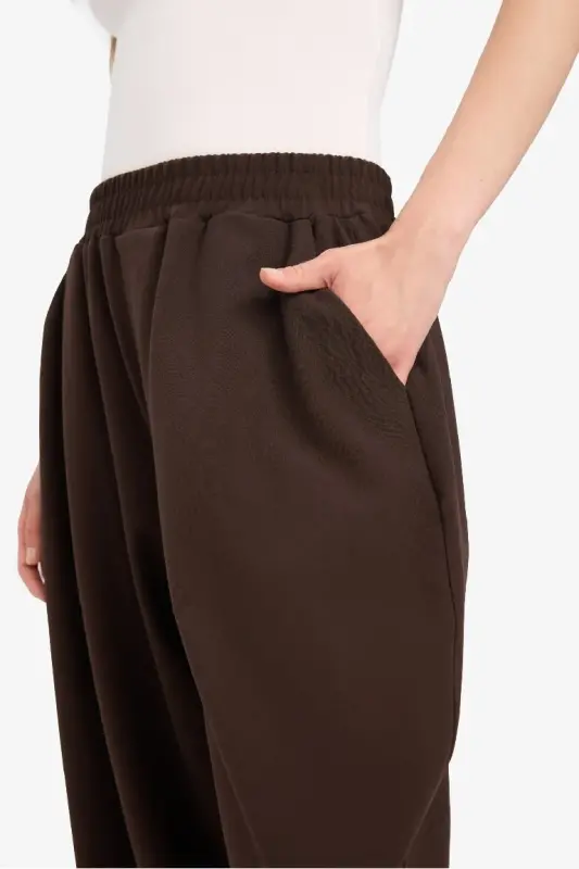 Coool Balloon Fit Normal Bel Pantolon-Kahve - DEFACTO