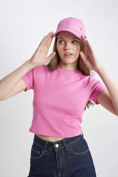 Coool Fitted Ribana Short Sleeve T-Shirt Pink - 8