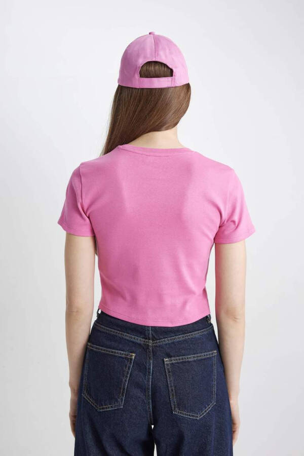 Coool Fitted Ribana Short Sleeve T-Shirt Pink - 10