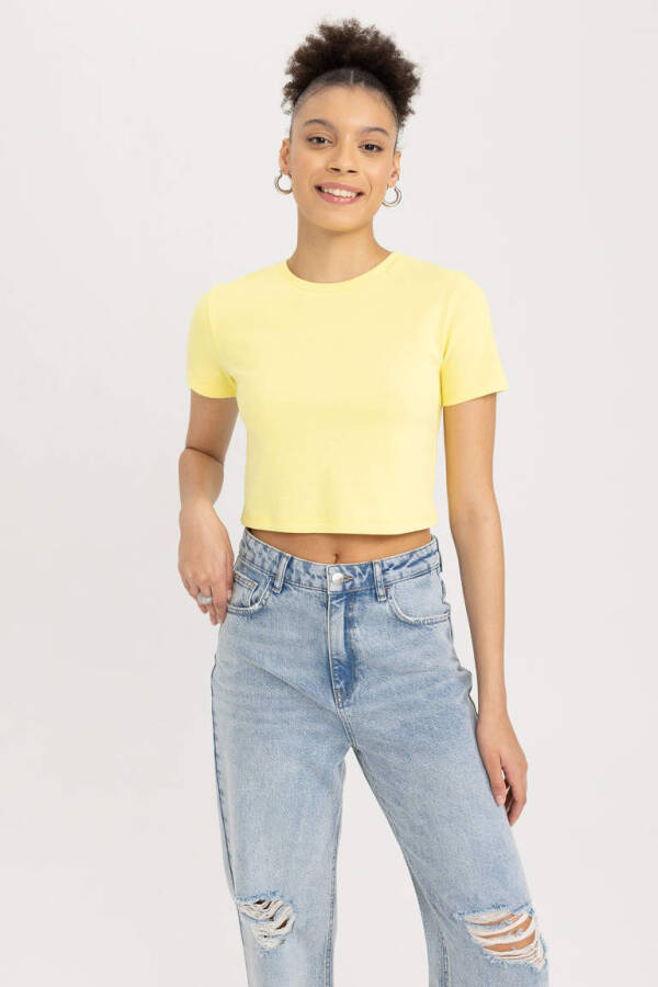 Coool Fitted Ribana Short Sleeve T-Shirt Yellow - 1