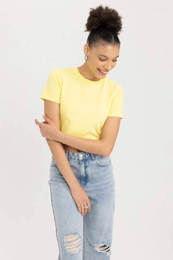 Coool Fitted Ribana Short Sleeve T-Shirt Yellow - 3