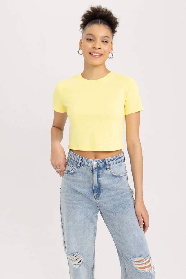 Coool Fitted Ribana Short Sleeve T-Shirt Yellow - 6