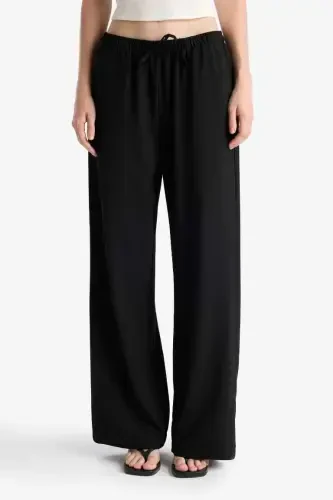 Coool Wide Leg Normal Bel Pantolon-Siyah - 4