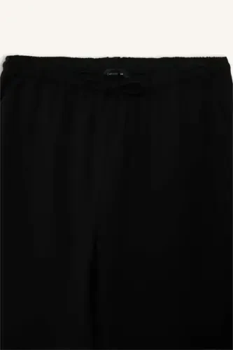 Wide Leg Normal Bel Standart Boy Pantolon-Siyah - DEFACTO (1)