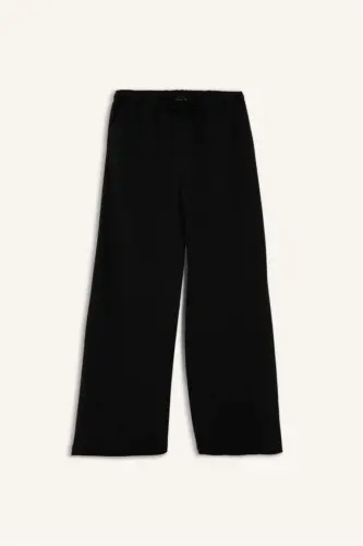 Coool Wide Leg Normal Bel Pantolon-Siyah - 8