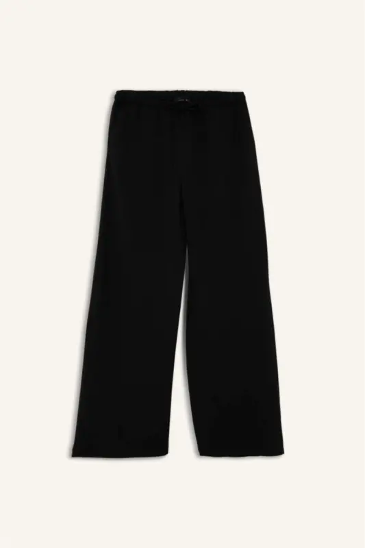 Coool Wide Leg Normal Bel Pantolon-Siyah - 8