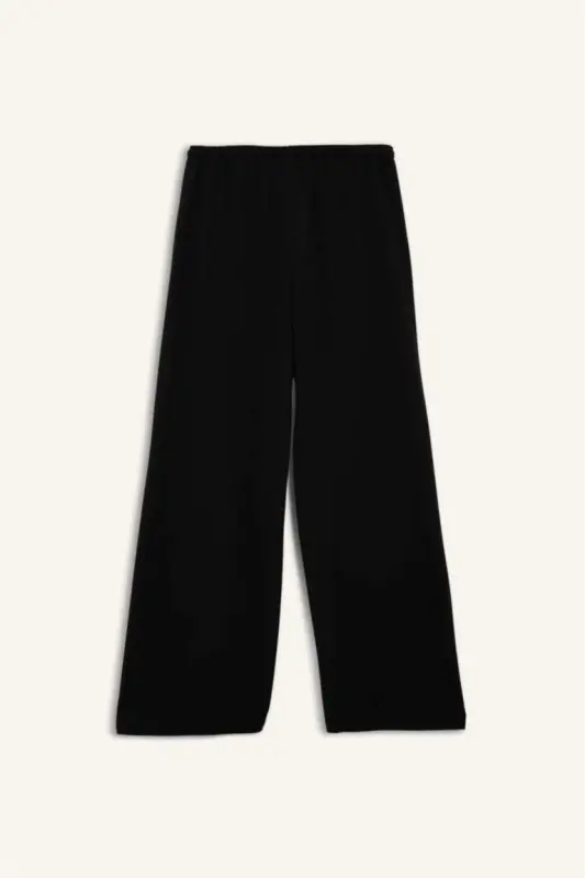 Coool Wide Leg Normal Bel Pantolon-Siyah - 10