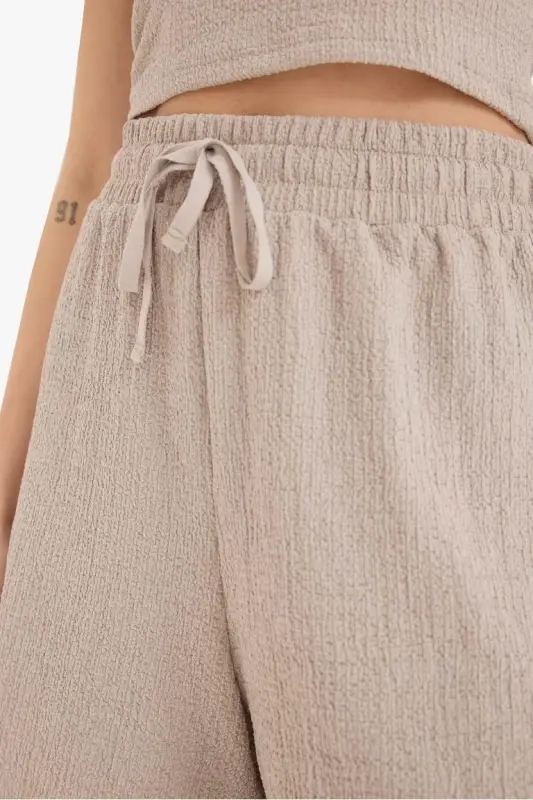 Coool Loose Fit Bürümcük Şort-Bej - 5