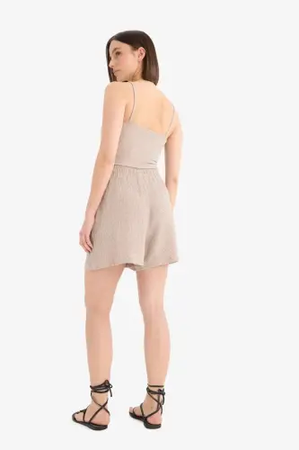 Coool Loose Fit Bürümcük Şort-Bej - 8