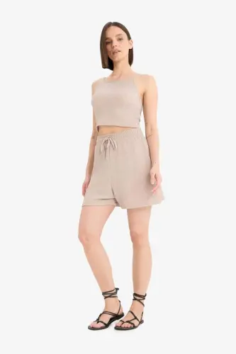 Coool Loose Fit Bürümcük Şort-Bej - DEFACTO (1)