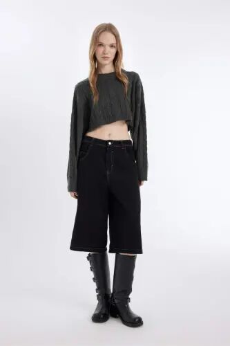 Coool Regular Fit Bisiklet Yaka Triko Kazak T4518AZ23WN - Antrasit-AR61 - Defacto (1)