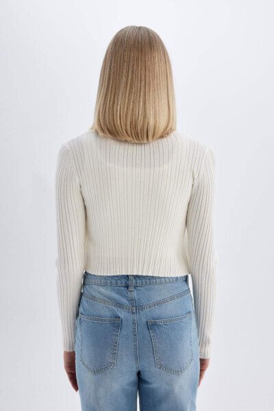 Coool Regular Fit V bo'yinli triko ko'ylagi Ekr rang - 5