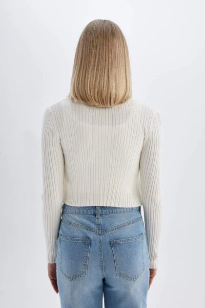 Coool Regular Fit V-Neck Knit Cardigan Ecru - 5