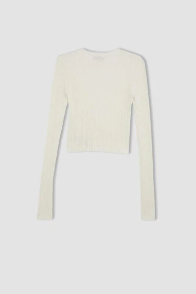 Coool Regular Fit V-Neck Knit Cardigan Ecru - 8