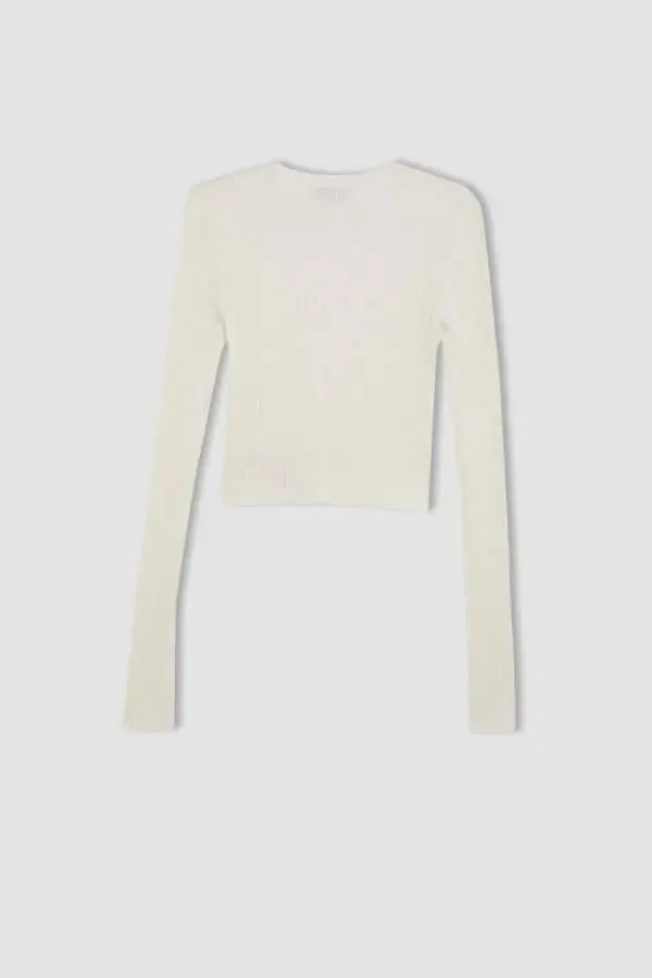 Coool Regular Fit V-Neck Knit Cardigan Ecru - 8