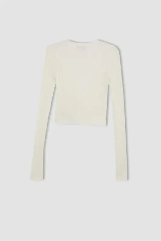 Coool Regular Fit V-Neck Knit Cardigan Ecru - 6