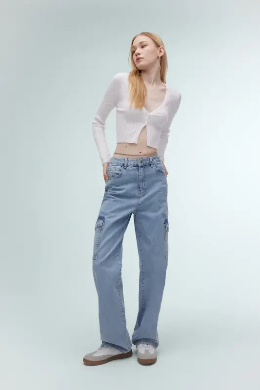 Coool Regular Fit V-Neck Knit Cardigan Ecru - 1