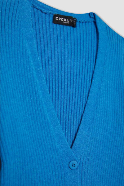 Coool Regular Fit V Neck Knit Cardigan Royal - 7