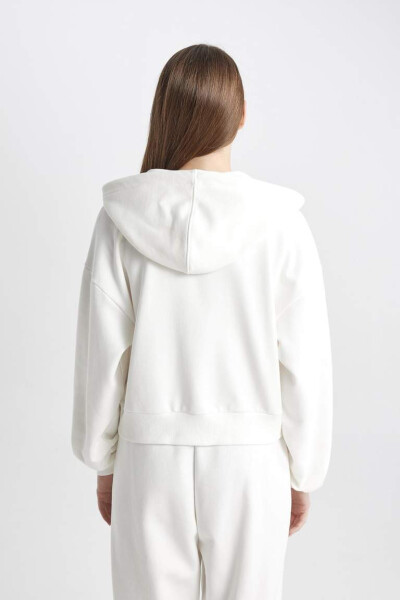 Coool Standard Fit Hooded Zip-Up Sweatshirt Dirty White - 14